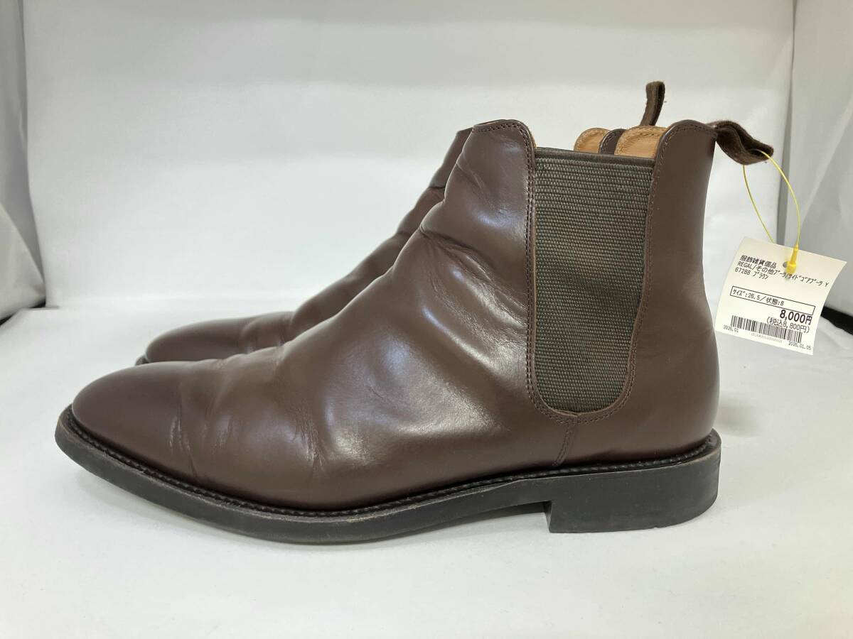 REGAL リーガル サイドゴアブーツ ビジネスシューズ 26.5cm 茶色 ブラウン made in JAPAN 日本製 レザー 使用感有り メンズ拍卖