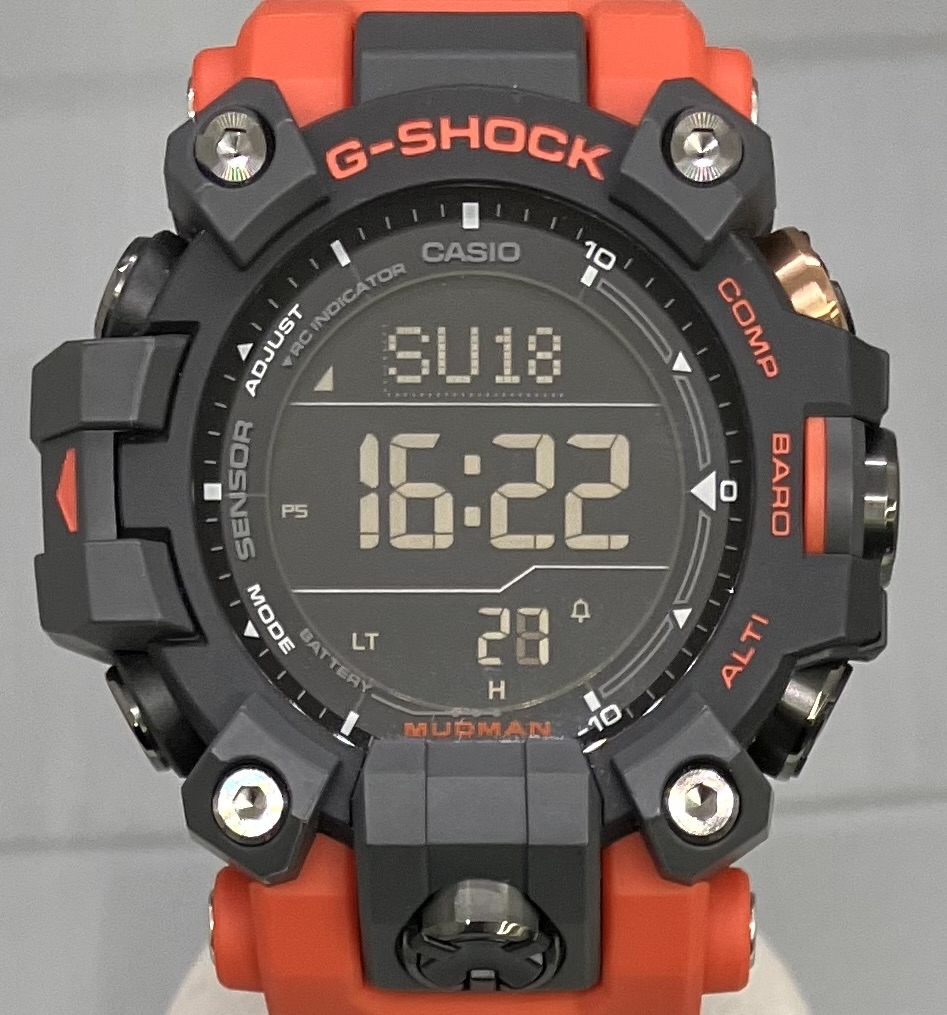 稼働品 CASIO カシオ G-SHOCK Gショック GW-9500-1A4JF MUDMAN マッドマン デジタル 腕時計 電波ソーラー 箱説ステッカー付拍卖