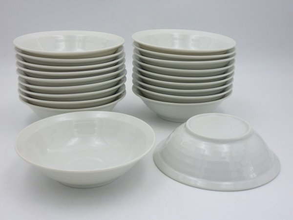 ◆◇ハーフリム サラダボウル白×20個 / 約17cm 中鉢 取り鉢 煮物鉢 丼 日本製 美濃焼 業務用 洋食器 飲食店 陶器 まとめて / 未使用◇◆拍卖