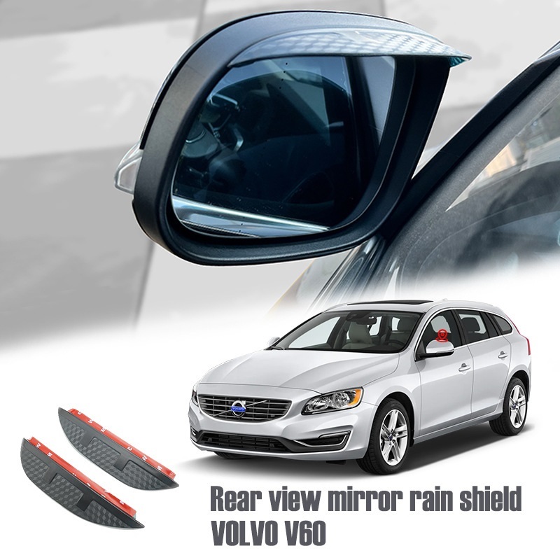 スポーティ全開♪ カーボン ルック ドアミラー バイザー ボルボ S60 ドライブe D4 T3 T4 T5 T6 AWD SE Rデザイン スポーツ拍卖