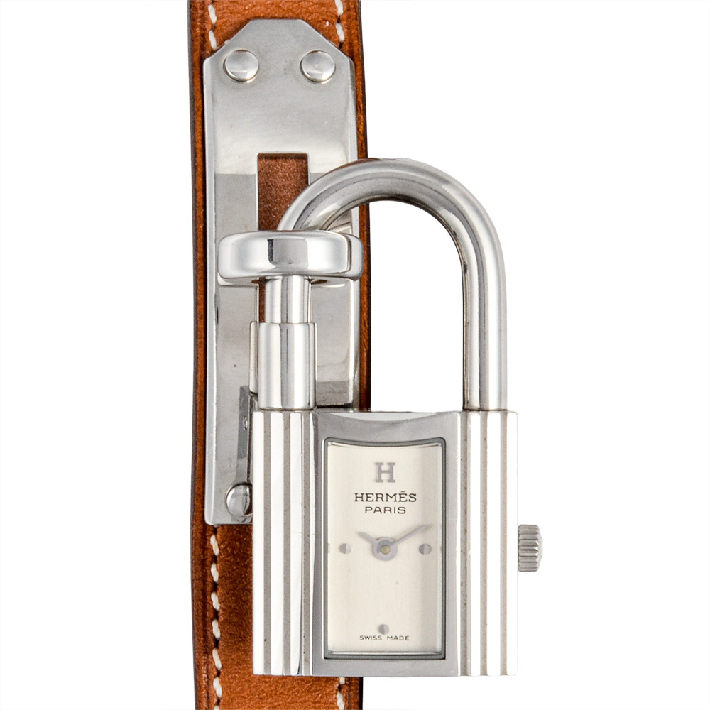 エルメス HERMES KE1.210 ケリーウォッチ 腕時計 クォーツ シルバー文字盤 シルバー金具 レディース拍卖