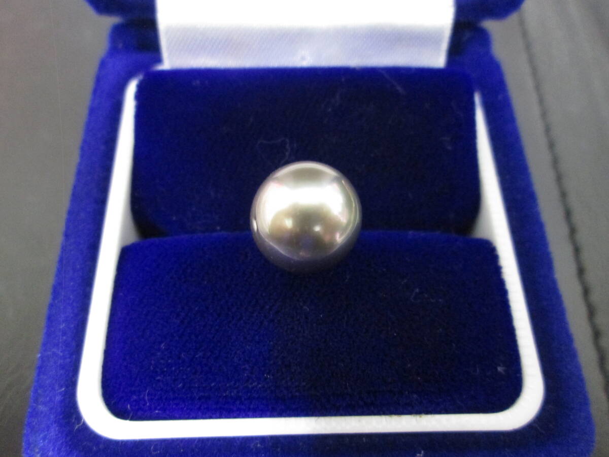 (9)☆黒真珠 タイタック K14WG ブラックパール 14金ホワイトゴールド アクセサリー ピンブローチ拍卖
