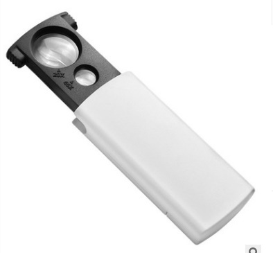 ポータブル拡大鏡 コンパクト拡大鏡、20X45X ダブルレンズUV/LEDライト切替 虫眼鏡 精密機器 文字 dar-ledlupe02拍卖