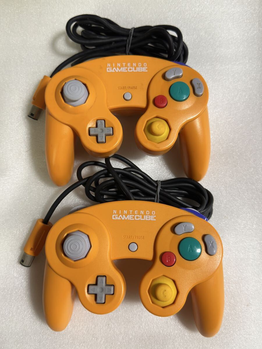 ※振動機能不良 GC ゲームキューブ コントローラ オレンジ 2台拍卖