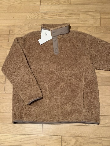 未使用品 ユニクロ UNIQLO ホワイトマウンテニアリング White Mountaineering フリース オーバーサイズ プルオーバー XL LL ベージュ 茶色拍卖