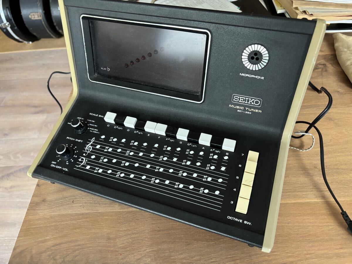 70s vinage seiko music tuner set360 70年代製 セイコー チューナー レア ビンテージ ヴィンテージ 音域がかなりあります。シンセサイザー拍卖