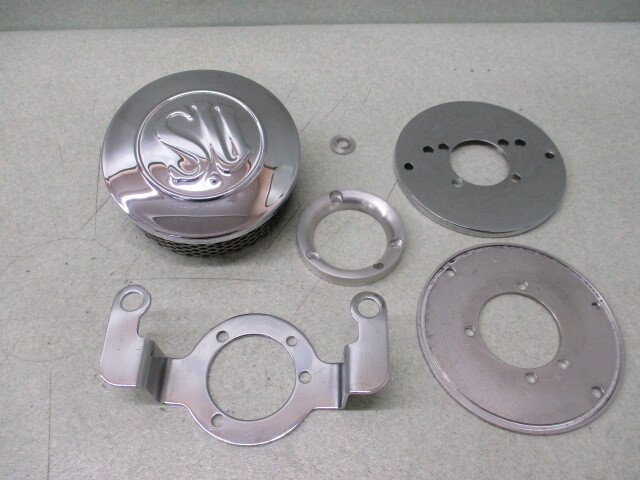 J◆エアクリーナー0129B SU.ガッツクローム? CVキャブ.EFI.送料無料(一部地域除外).検)EVO.エボ.ビッグツイン.ドラッグスター400拍卖