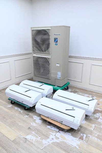 FJ05 パナソニック 業務用 マルチエアコン 壁掛け 内機4台 4馬力 冷暖房 CS-P28K4U/CU-P112UL4 三相200V 2021年製拍卖