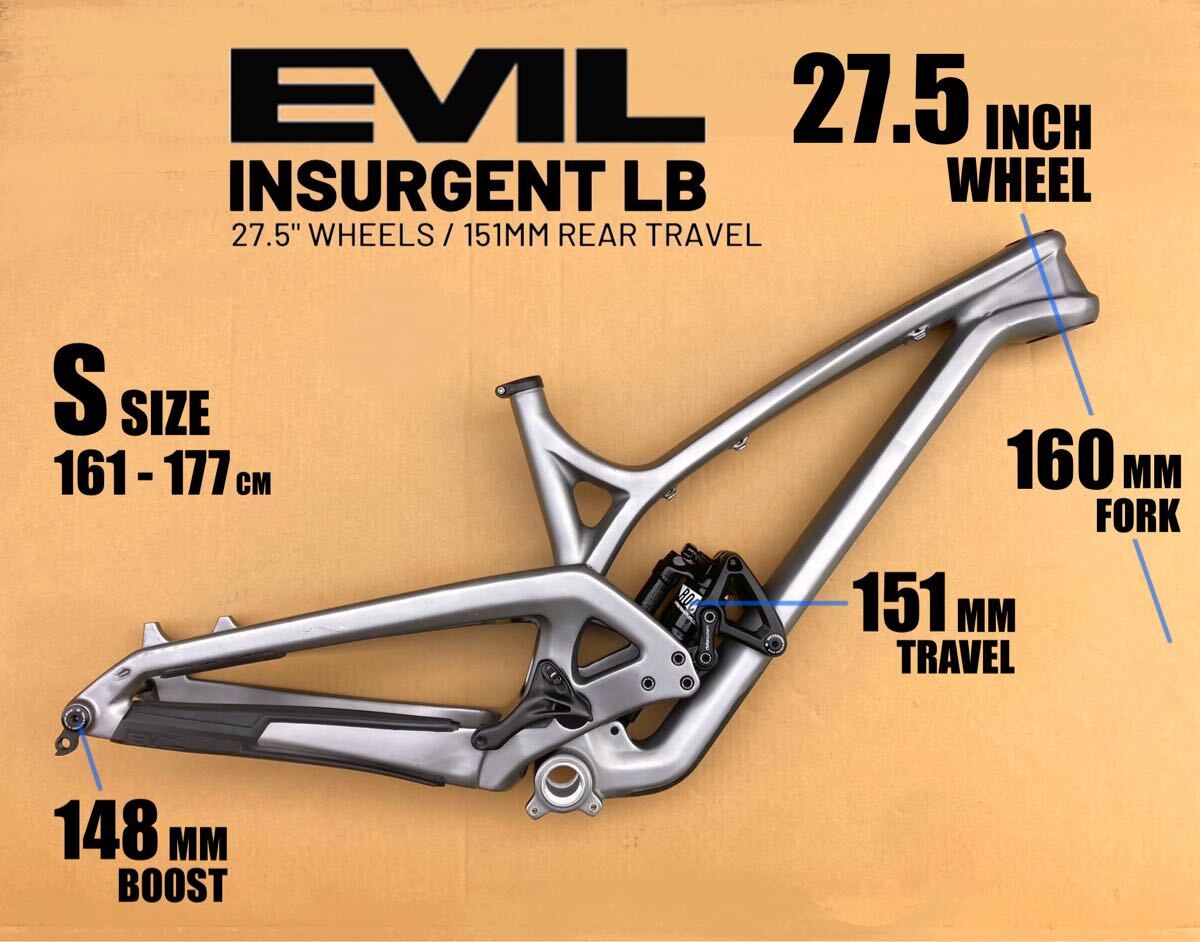 【送料2000円】EVIL INSURGENT LB / Sサイズ / イービル インサージェント 27.5インチ拍卖