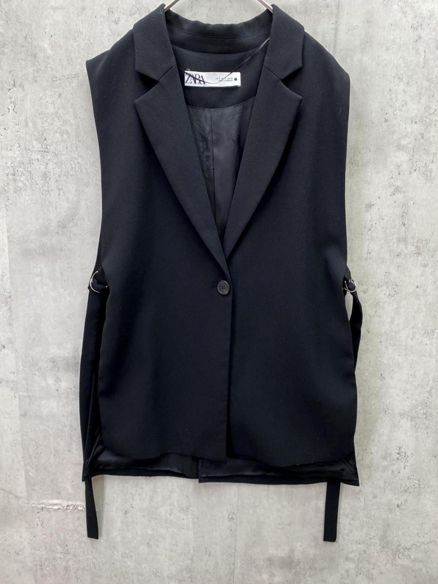 ゆうパケットOK ZARA ザラ ジレ ベスト sizeS/黒 ◇■拍卖