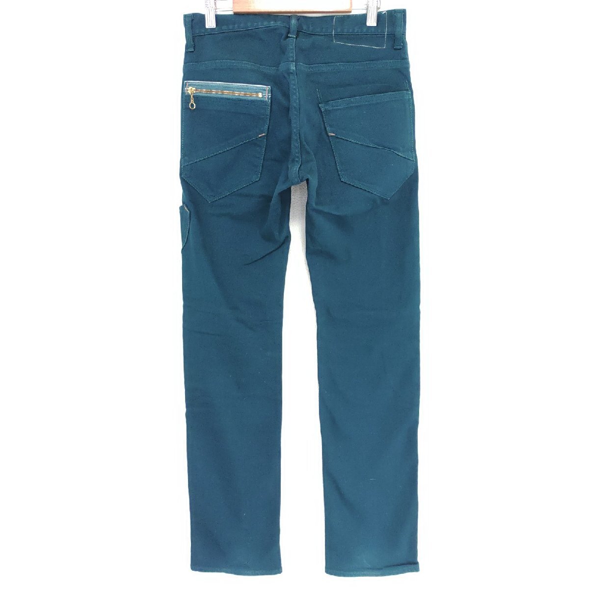 (^w^)b Johnbull ジョンブル ジッパーフライ ストレッチ カラーデニム パンツ ジーンズ ジーパン トラウザー 長ズボン グリーン S O16565DD拍卖