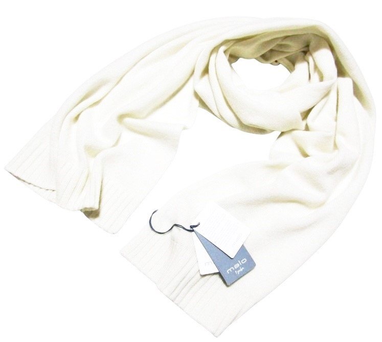 【11万新品】【malo/マロ/マーロ】癒される最高品質の感触★カシミア100◆ホワイト◆冬の主役になれる極上カシミアマフラー◆拍卖