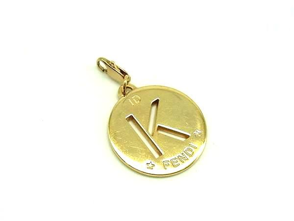 FENDI フェンディ IDENTIFICATION イニシャル K キーホルダー チャーム ネックレストップ ゴールド系 DJ5255拍卖