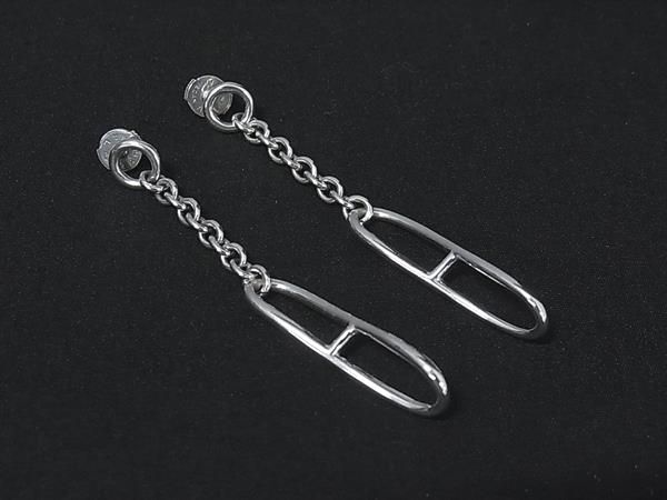■極美品■ HERMES エルメス シェーヌダンクル SV925 ピアス アクセサリー レディース シルバー系 FS8572拍卖