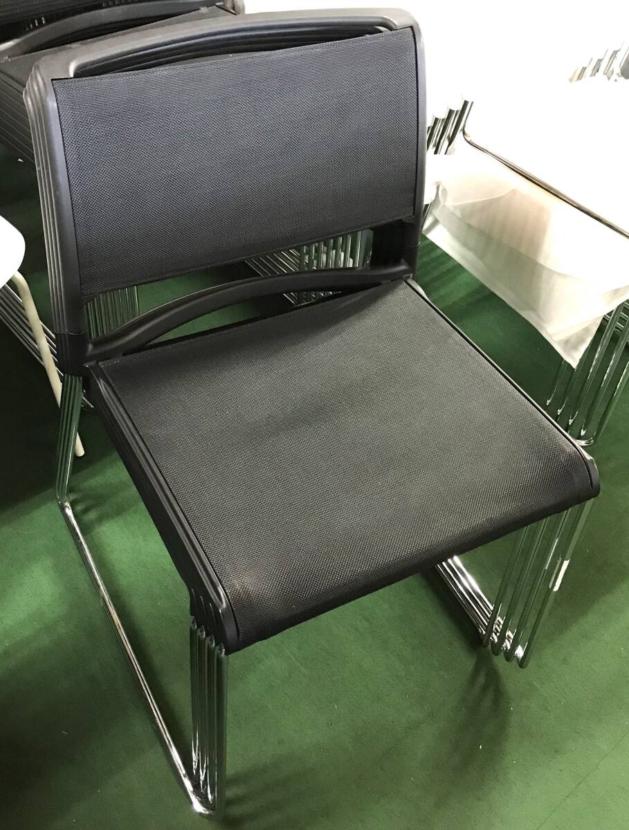 【中古・4脚セット】Wilkhahn ミーティングチェア Aline スタッキング ブラック クロームメッキ 230-1-BK拍卖