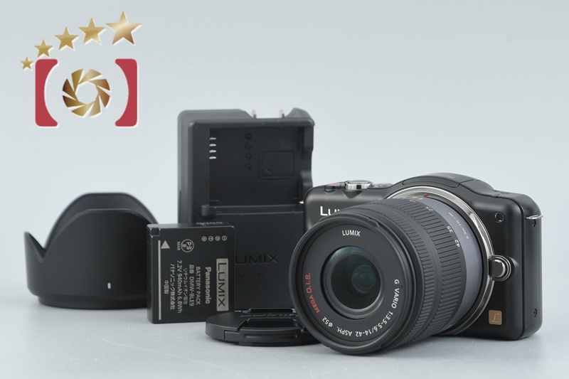【中古】Panasonic パナソニック LUMIX DMC-GF3 ブラック + G VARIO 14-42mm f/3.5-5.6 ASPH. MEGA O.I.S. H-FS014042 シャッター回数僅少拍卖