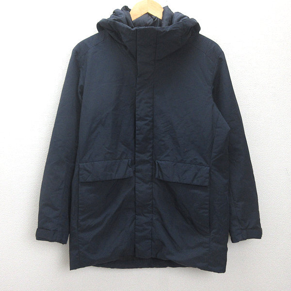 d■ユニクロ/UNIQLO ハイブリッドダウンジャケット/421716■紺【 S 】MENS/38A【中古】拍卖