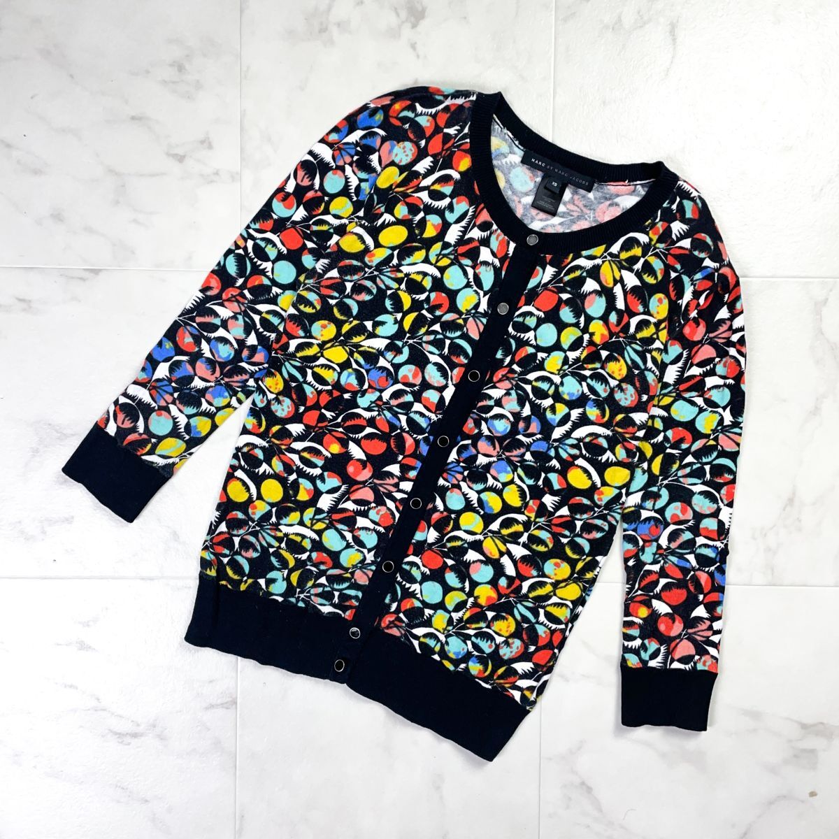 MARC BY MARC JACOBS マークバイマークジェイコブストップス 総柄カーディガン レディース マルチカラー サイズXS*MD786拍卖