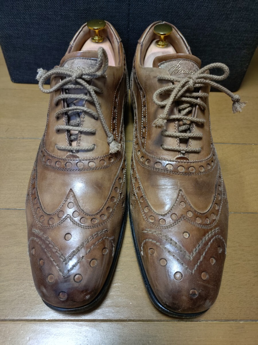 Stefano Branchini TROFEO ★ ステファノ ブランキーニ レザースニーカー ブラウン 8.5 約26.5〜27cm シューツリー付き 8 1/2 拍卖
