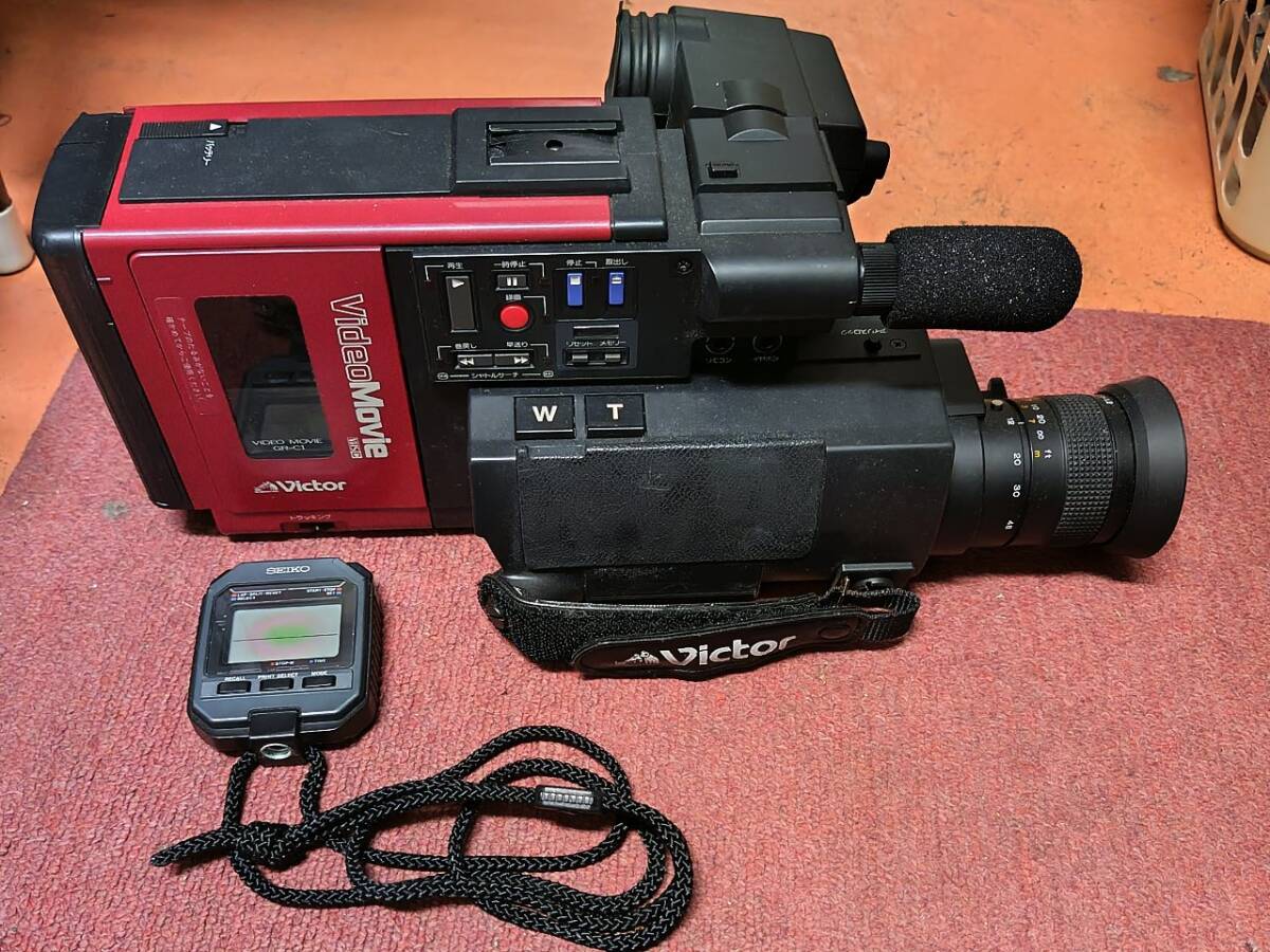 BTTF/バックトゥザフューチャー 劇中登場同型ギア VICTORビデオムービー GR-C1 + SEIKO ストップウォッチ S111-5000拍卖