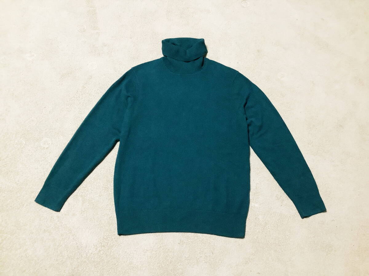 【美品】UNIQLO ユニクロ ★ カシミヤタートルネックセーター グリーン M ★拍卖
