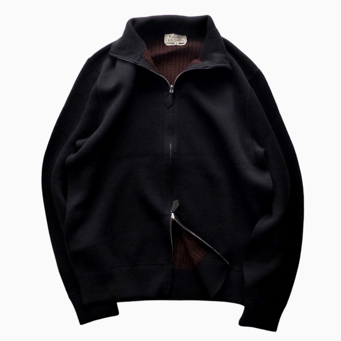 エルメス (HERMES)ウール×カシミア ドライバーズニット リバーシブル S ブラック×チェック ウェア メンズ(中古)拍卖