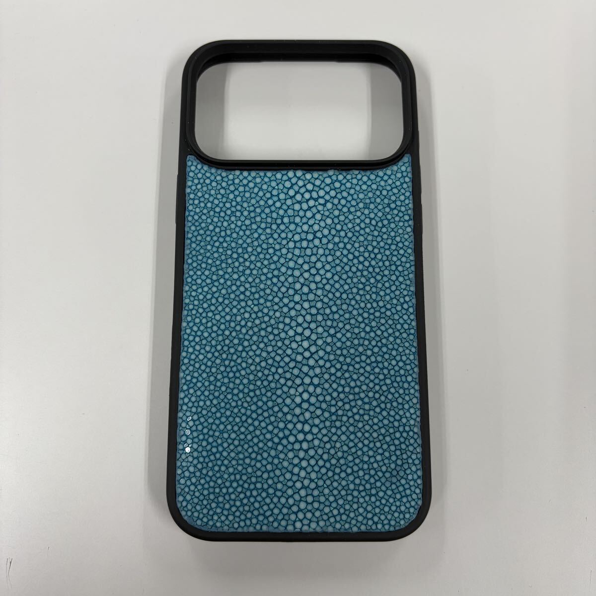 iPhone17 Pro Max ケース スティングレイ ターコイズ エイ革 高級 レザーケース拍卖