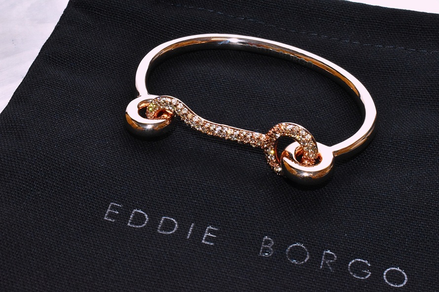 EDDIE BORGO エディボルゴ Pav-Set Crystal Door Latch Cuff ドアラッチ クリスタル カフバングル ブレスレット ピンクゴールド 未使用拍卖