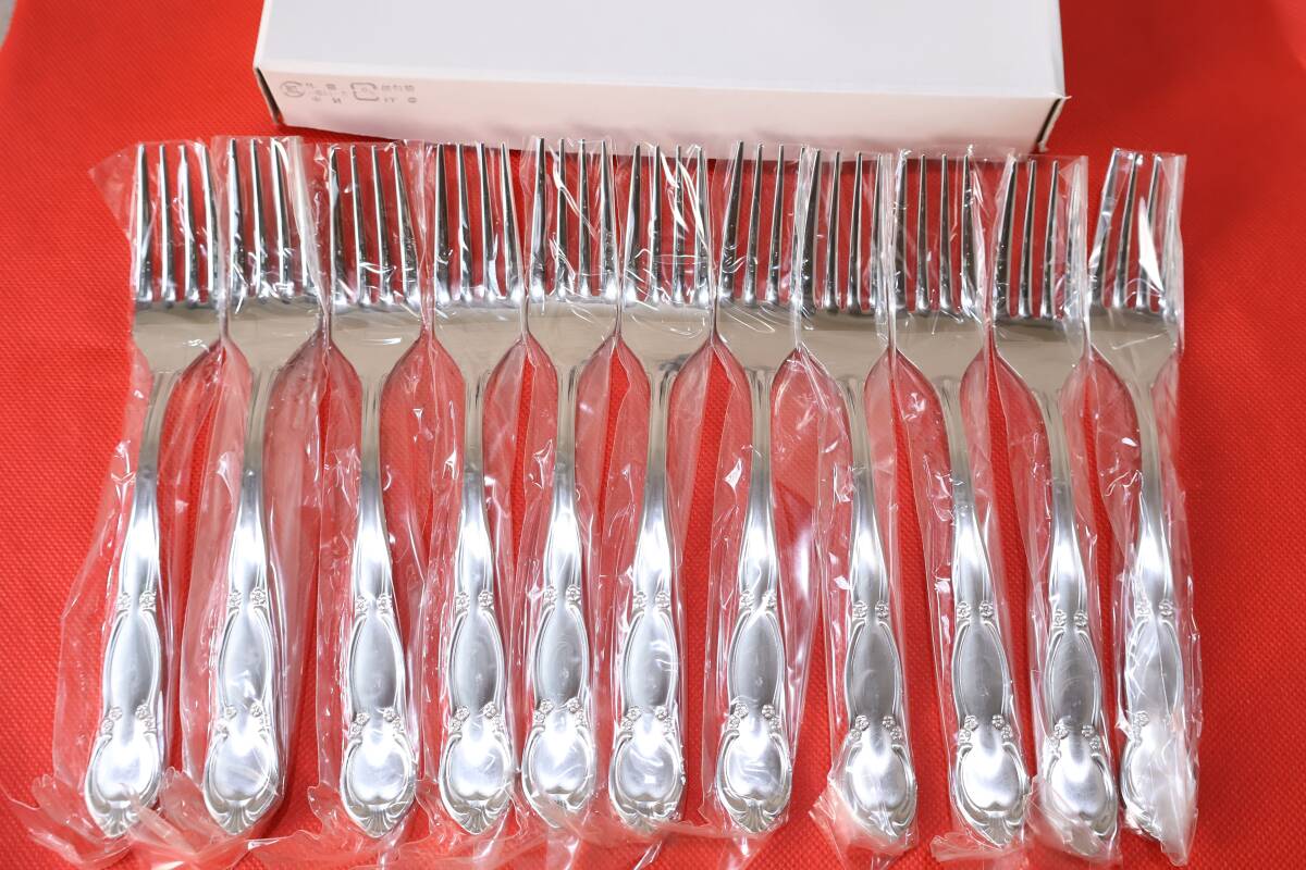 S1022 P 高品質 Noritake No.44A10 18-8 ステンレス製 デザートフォーク 1ダース (12本) 高級カトラリー 未使用拍卖