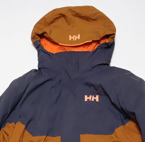 NJ74ヘリーハンセンHELLY HANSENアメリカ古着ナイロンジャケット切り替えアウトドアジャケットM中綿入りフディー付きRECCOレトロ&オールド拍卖