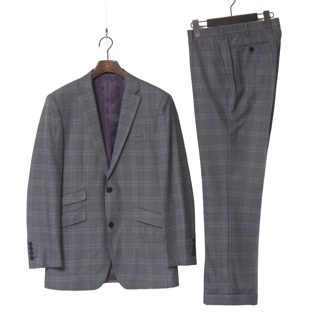 美品 BURBERRY BLACK LABEL バーバリーブラックレーベル パンツスーツ サイズ92-76-170 38R チェック柄 テーラードジャケット拍卖