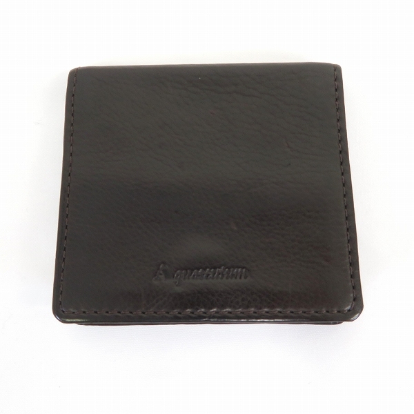 #ae アクアスキュータム Aquascutum 小銭入れ コインケース 財布 こげ茶 レザー 本革 皮革 ボックス型 BOX型 メンズ 946029 k01拍卖