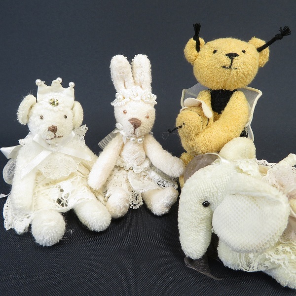 #ae ヒスクローネ さえら hischrone ポテチーノPOTECHINO マスコット 4点 セット まとめ売り ぬいぐるみ ウサギ クマ ゾウ 950654 k01拍卖