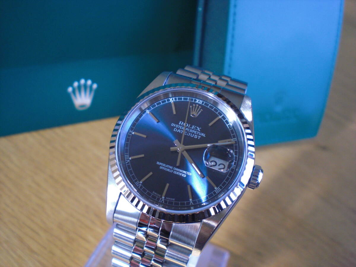 □□ ROLEX DATEJUST BlueD+WGベゼル ROLEX正規OH済後未使用品 □□拍卖