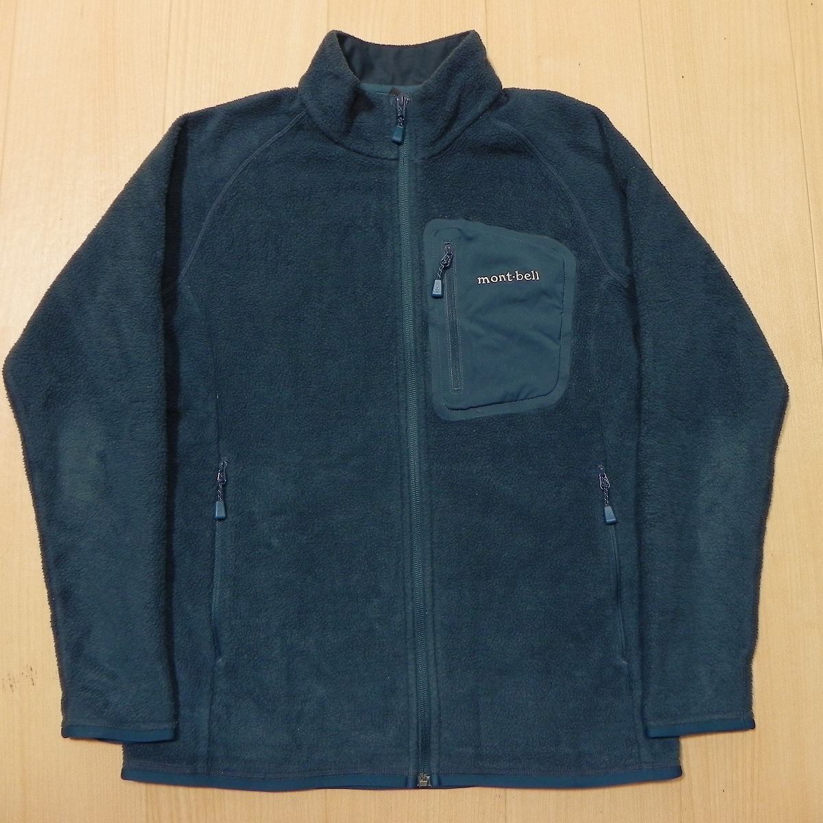 ★ モンベル mont-bell クリマプラス100 ジャケット フリース 1106592 レディース L ブルーグリーン系 Women's 中古 古着 ★h拍卖