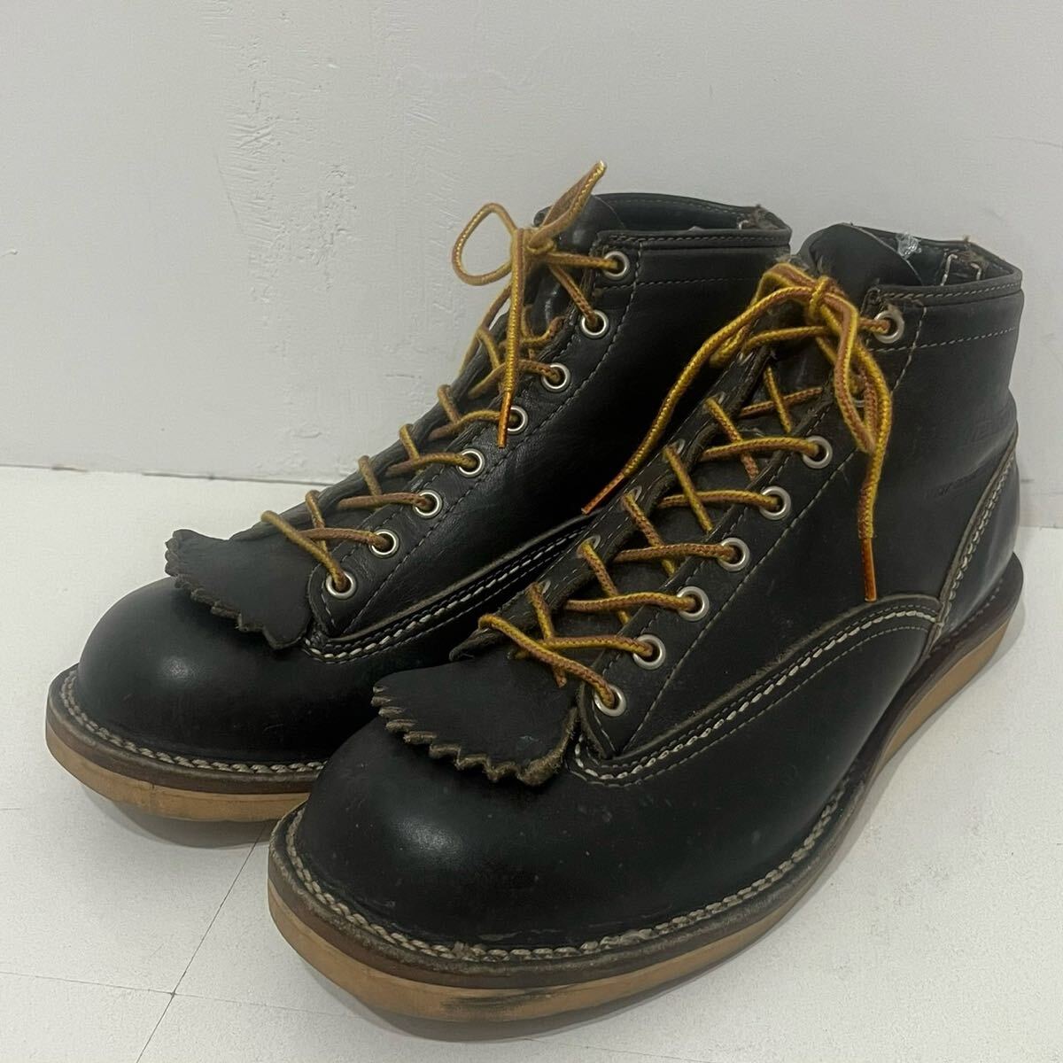 k633 WESCO レア 希少 90s ビンテージ 1999年製 旧ロゴ ジョブマスター ワーク ブーツ レザー 9.5D 27.5cm ブラック 黒 JOBMASTER ウエスコ拍卖