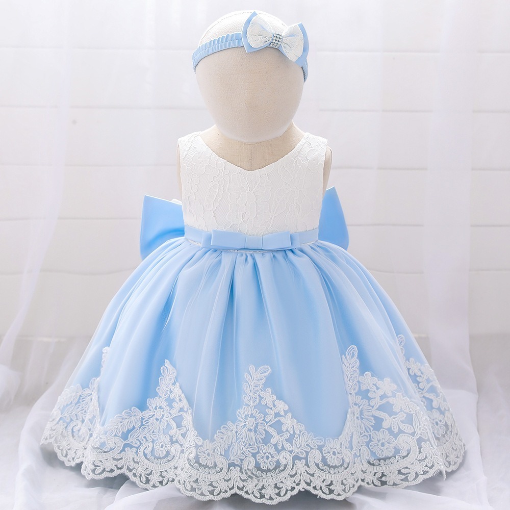 ☆ ブルー ☆ 70cm ☆ ベビー ドレス ビッグリボン 可愛い ドレス リボン ベビー かわいい ベビードレス フォーマルドレス ワンピース拍卖