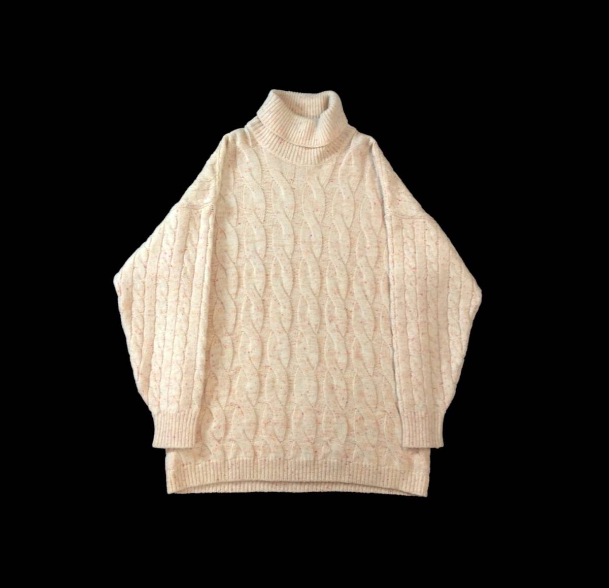 Vintage VERSACE istante イスタンテ ヴェルサーチ イタリア製 タートルネック ニット セーター ケーブルニット ネップ メンズ レディース拍卖