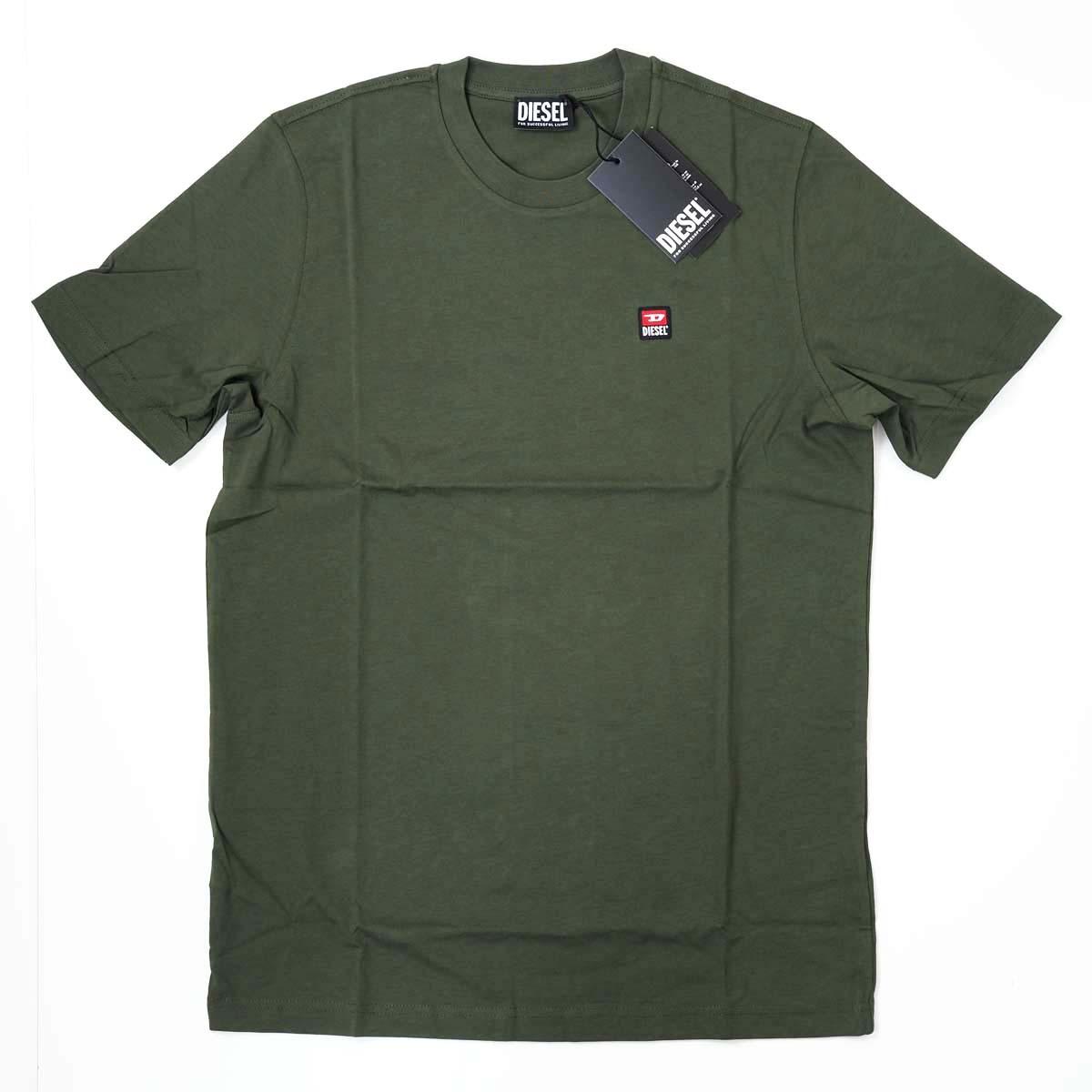 新品正規品 DIESEL ディーゼル メンズ オーバルD ミニロゴ ワンポイント クルーネック 半袖 Tシャツ ミリタリーグリーン XXL拍卖
