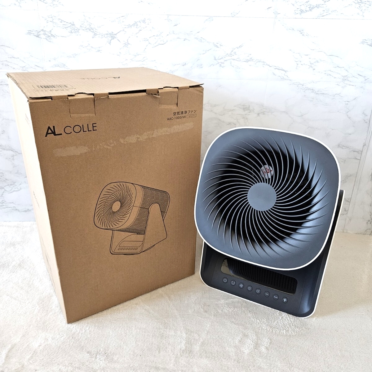 【未使用】AL Colle サーキュレーター 円筒形空気清浄機 タッチ式操作パネル 首振り機能 リモコンと説明書は欠品 2024年製 動作OK拍卖