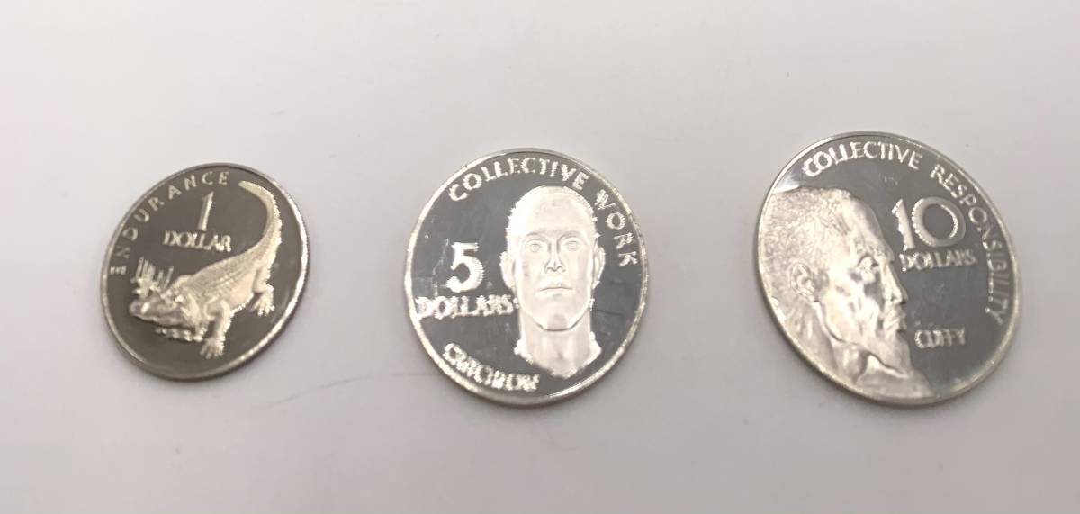ガイアナ銀貨 1976年 プルーフ 1ドル 5ドル 10ドル拍卖