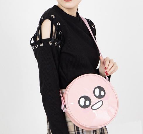 WEGO サークルエナメルショルダーバッグ ピンク拍卖