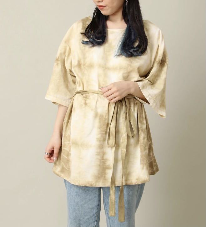 E hyphen world gallery タイダイベルト付きチュニック ベージュ拍卖
