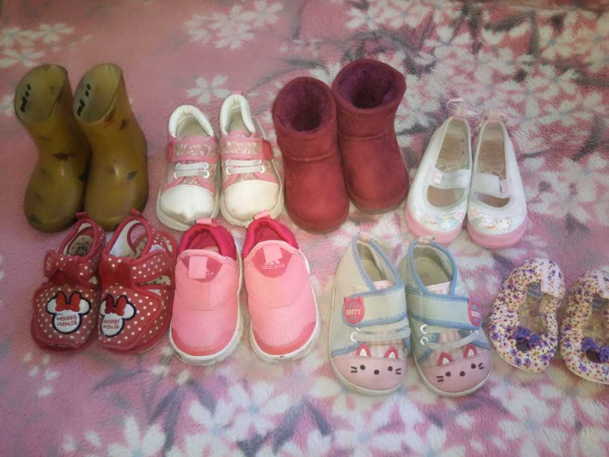 女の子 adidas幼児 靴13~14センチ ルームシューズ11.5 シューズ ブーツ セット バラ売り可能 人気 ピンク長靴ANNA SUIミニDisney拍卖