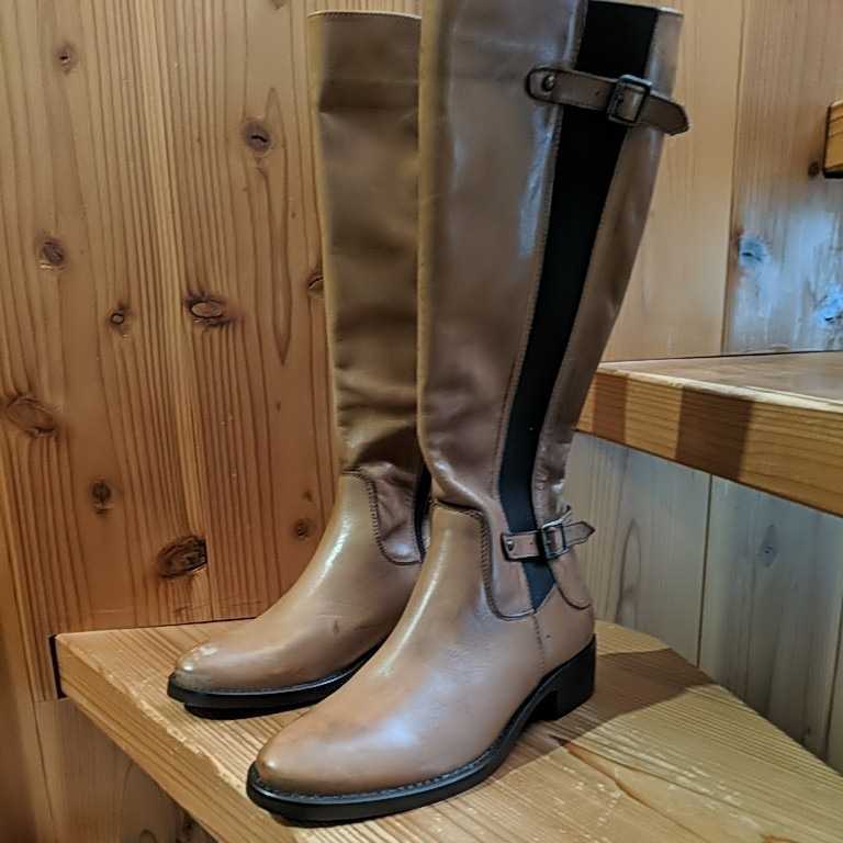 【新品未使用】VERA GOMMA ロングブーツ イタリア製 サイズ37 レザーブーツ サイドゴアブーツ拍卖