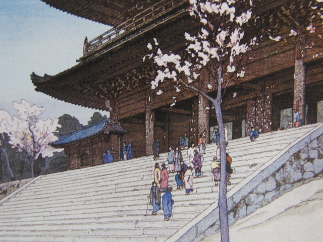 吉田博、【樓門】、希少な額装用画集より、美品、日本人画家、新品額装付、送料込み拍卖