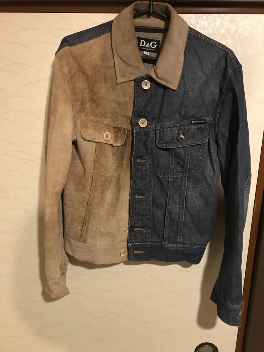 美品 ドルチェ&ガッバーナ クレイジーパターン Gジャン/デニムジャケット レザー 国内正規品 DOLCE&GABBANA ビンテージモデル拍卖