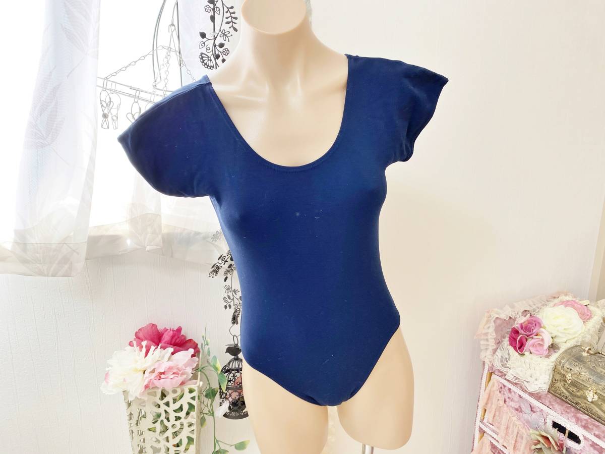 ●レオタード 7●アビニオン【avignon】日本製◆レオタード*体操ウエア:濃紺水着素材拍卖
