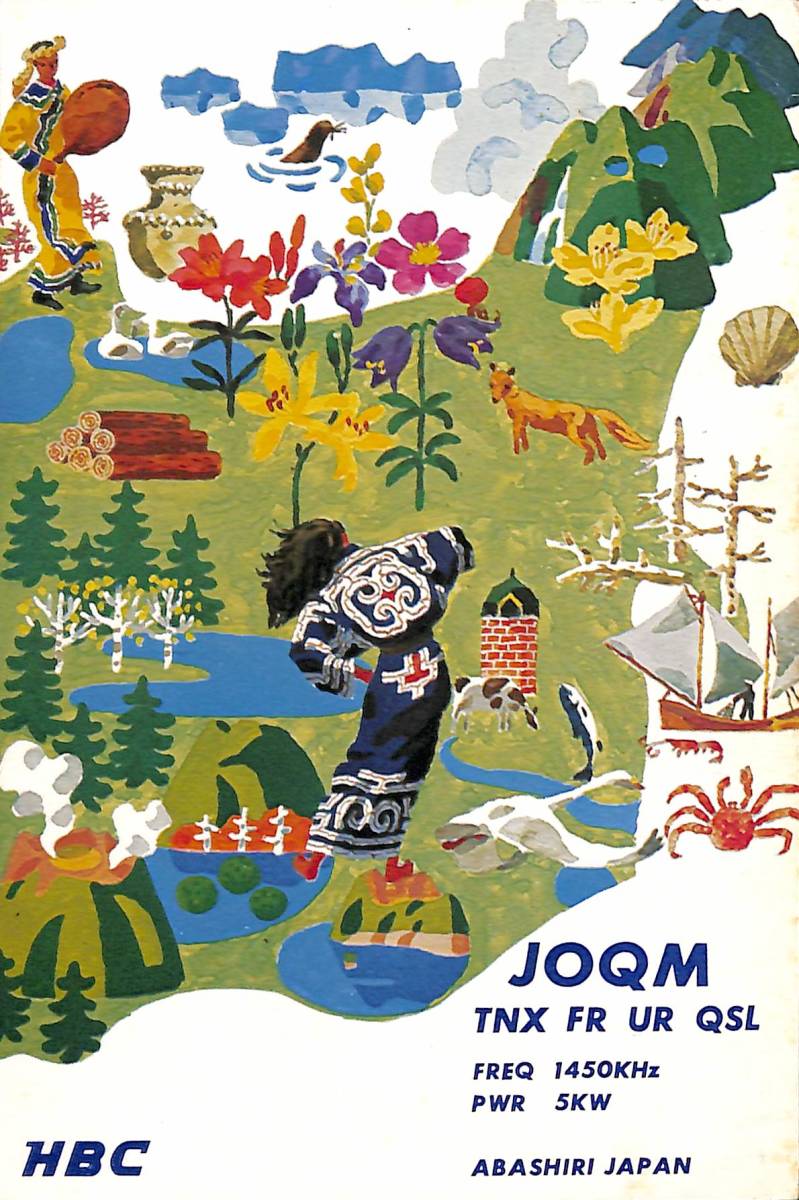 BCL★希少ベリカード★JOQM★HBC★北海道放送・網走放送局+おまけ★SONY★ハンディ受信機★ICF-PRO70★カラーサービスガイド付拍卖