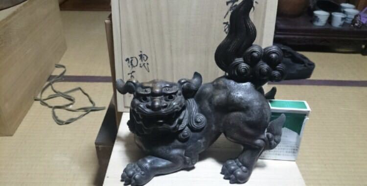 大正時代 初代 小西陶古 本人作 獅子 無傷 又一 陶印 備前 陶蔵拍卖